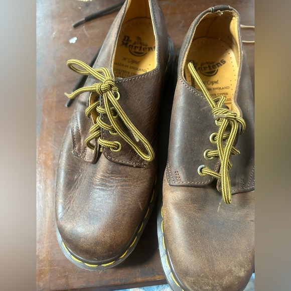 VINTAGE Dr Martens US 7 Made In England Brown Leather Oxford Shoe Low Boot main image 6